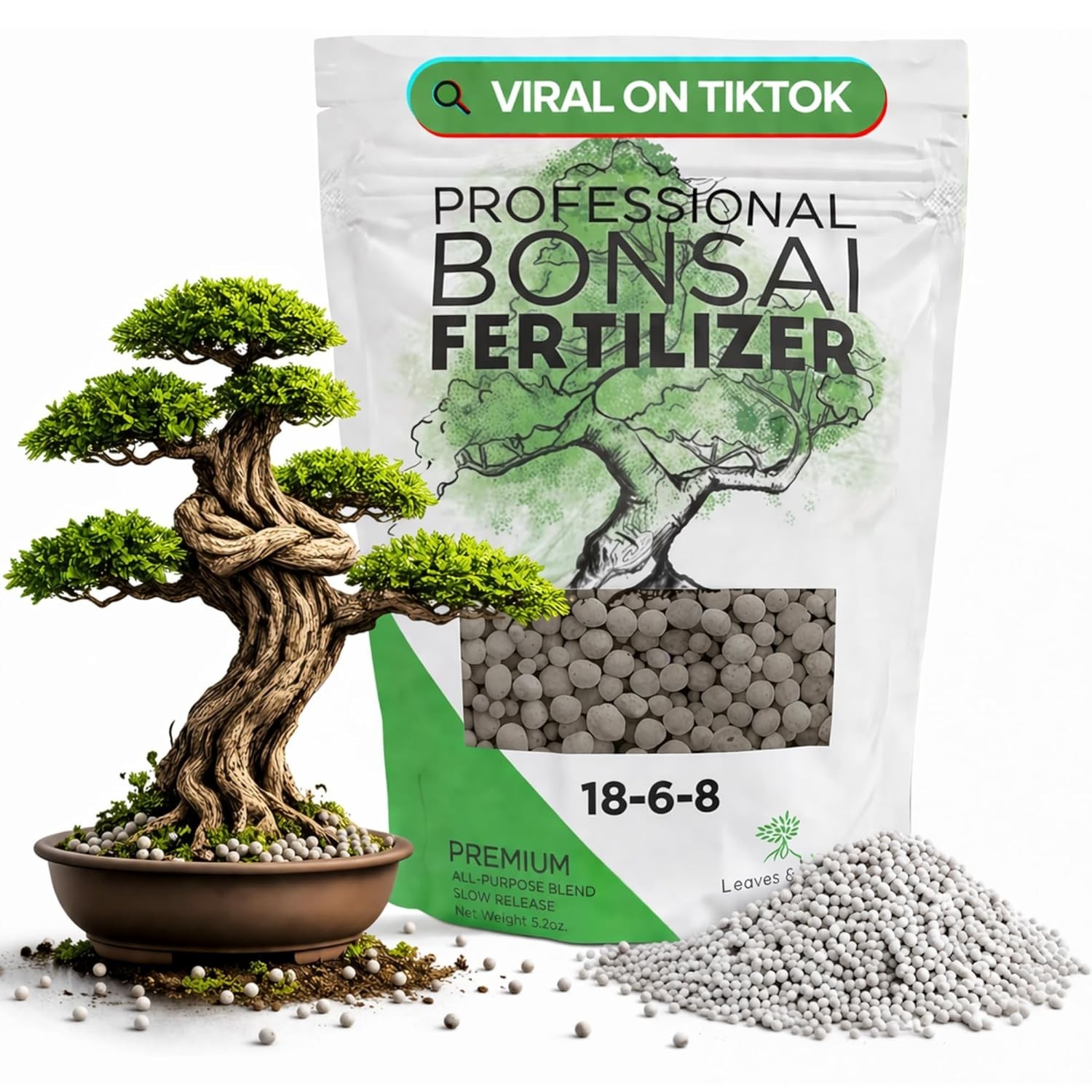 Bonsai Fertilizer Pellets 18-6-8 | Slow Release for All Trees – 5.2 oz