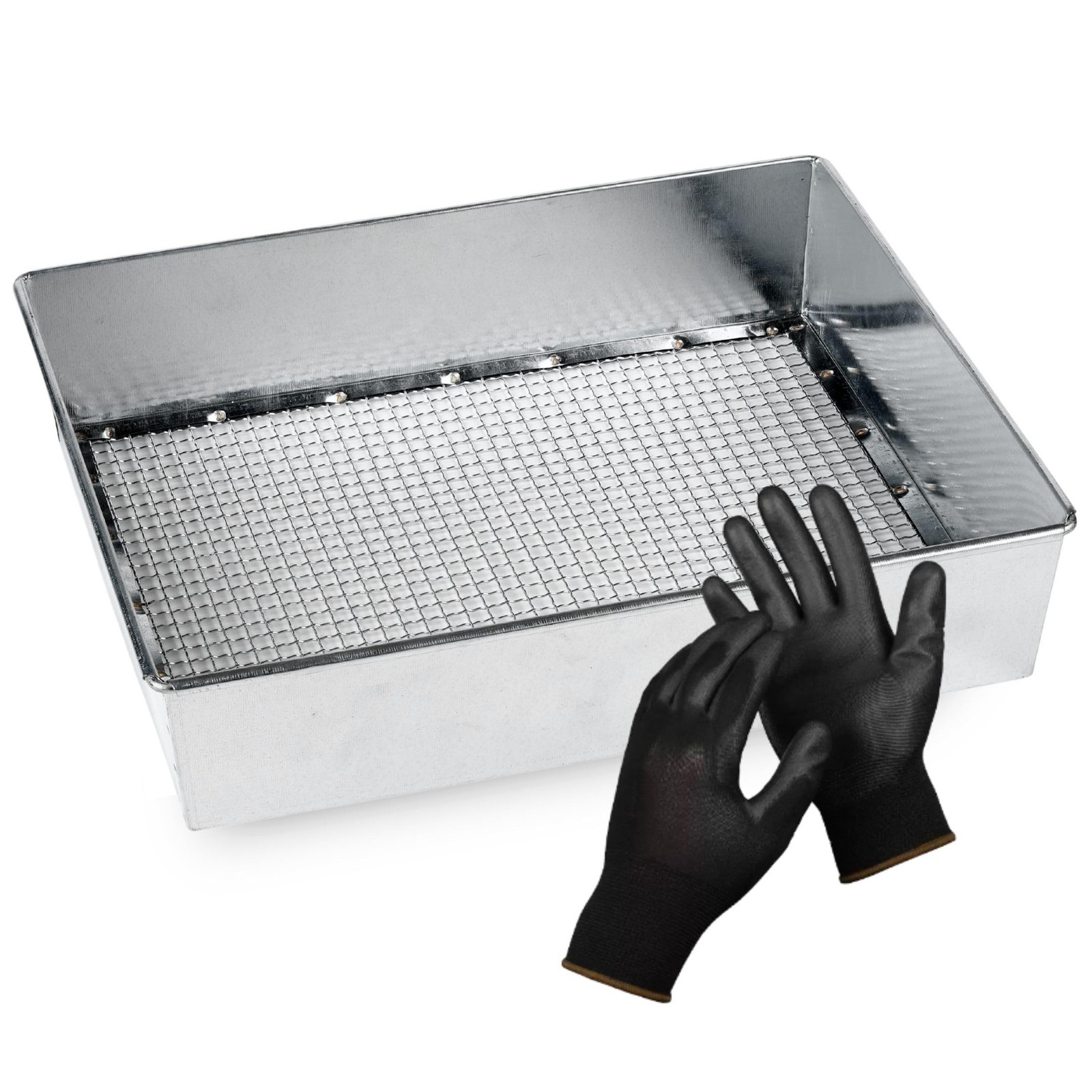 Trapping Soil Sifter, Standard Size (12 x 10 inches) with 1/4-inch Mesh, Gard…