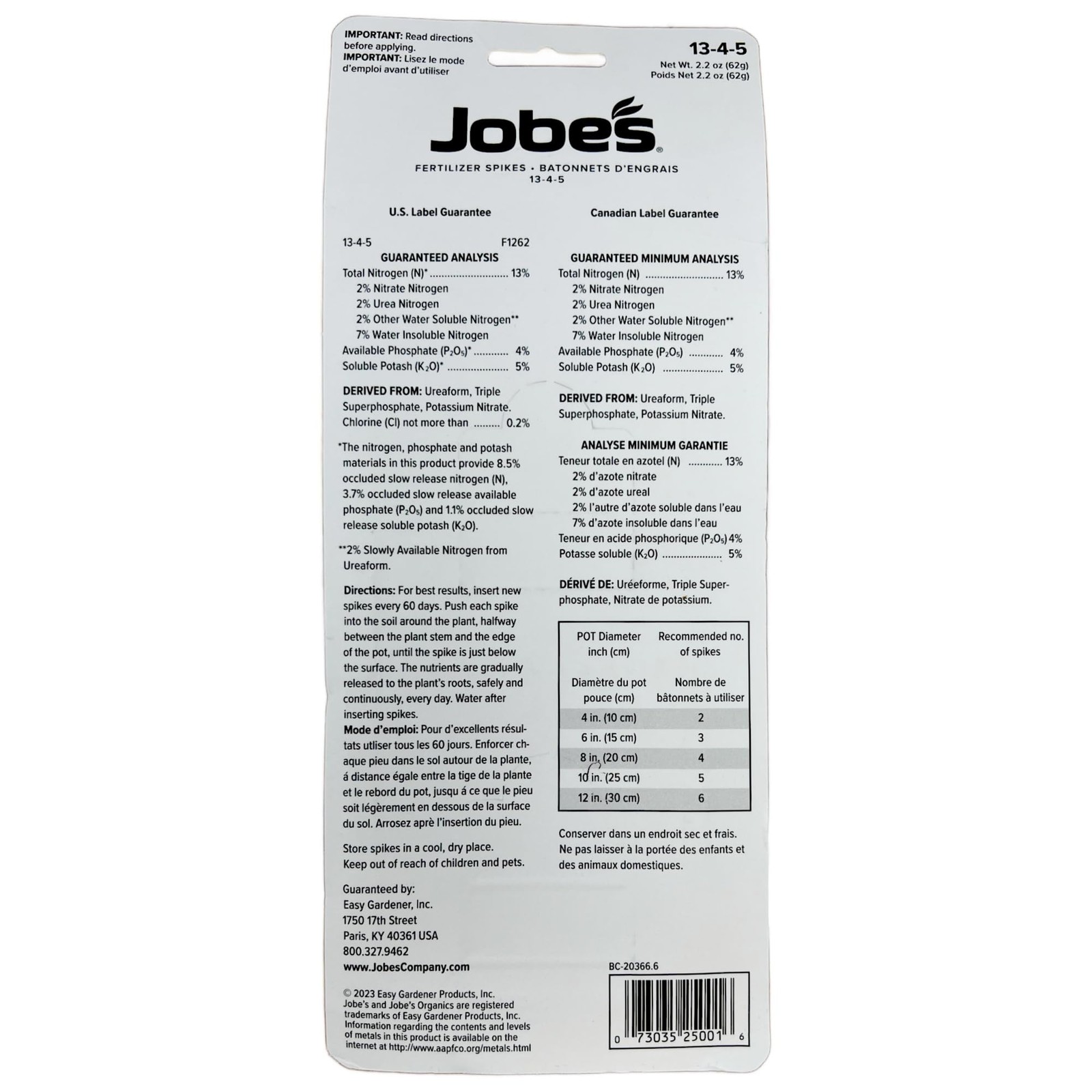 Jobe’s 5001T Houseplant Fertilizer Food Spikes, 50 Pack