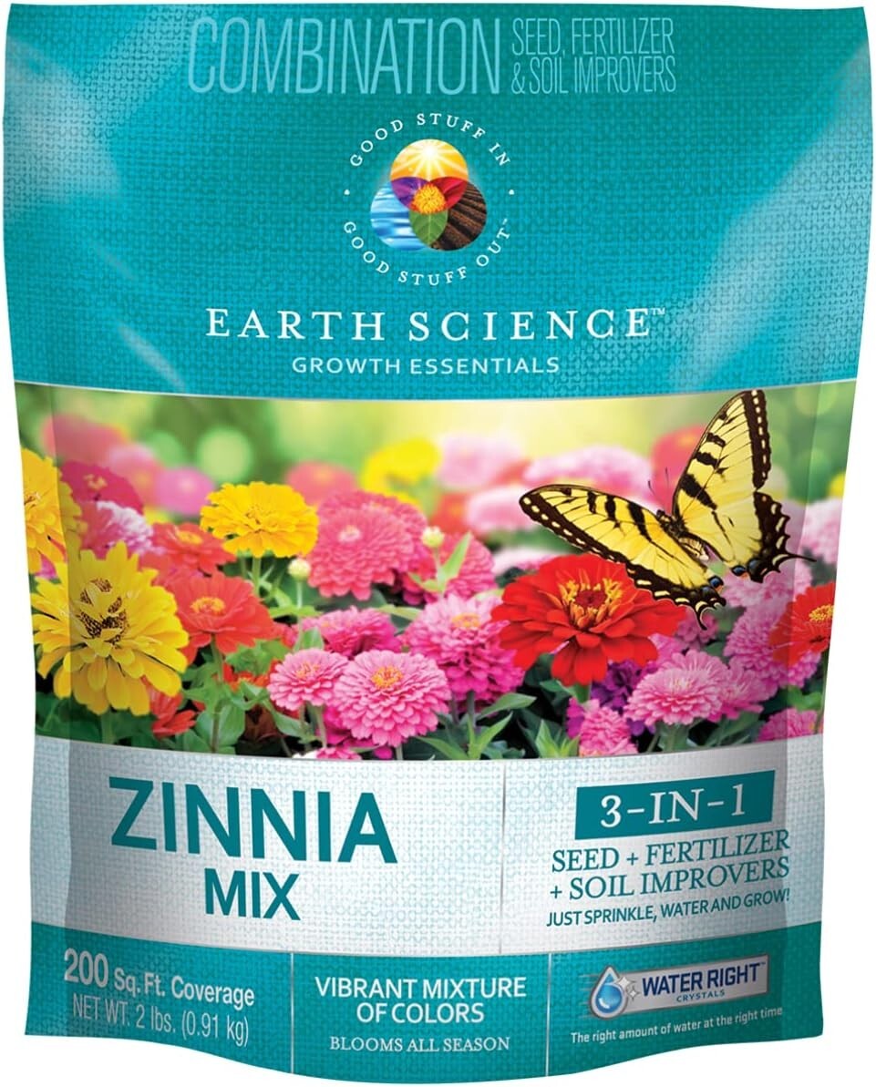 Zinnia Mix from Earth Science (2 lb), 3-in-1 Mix