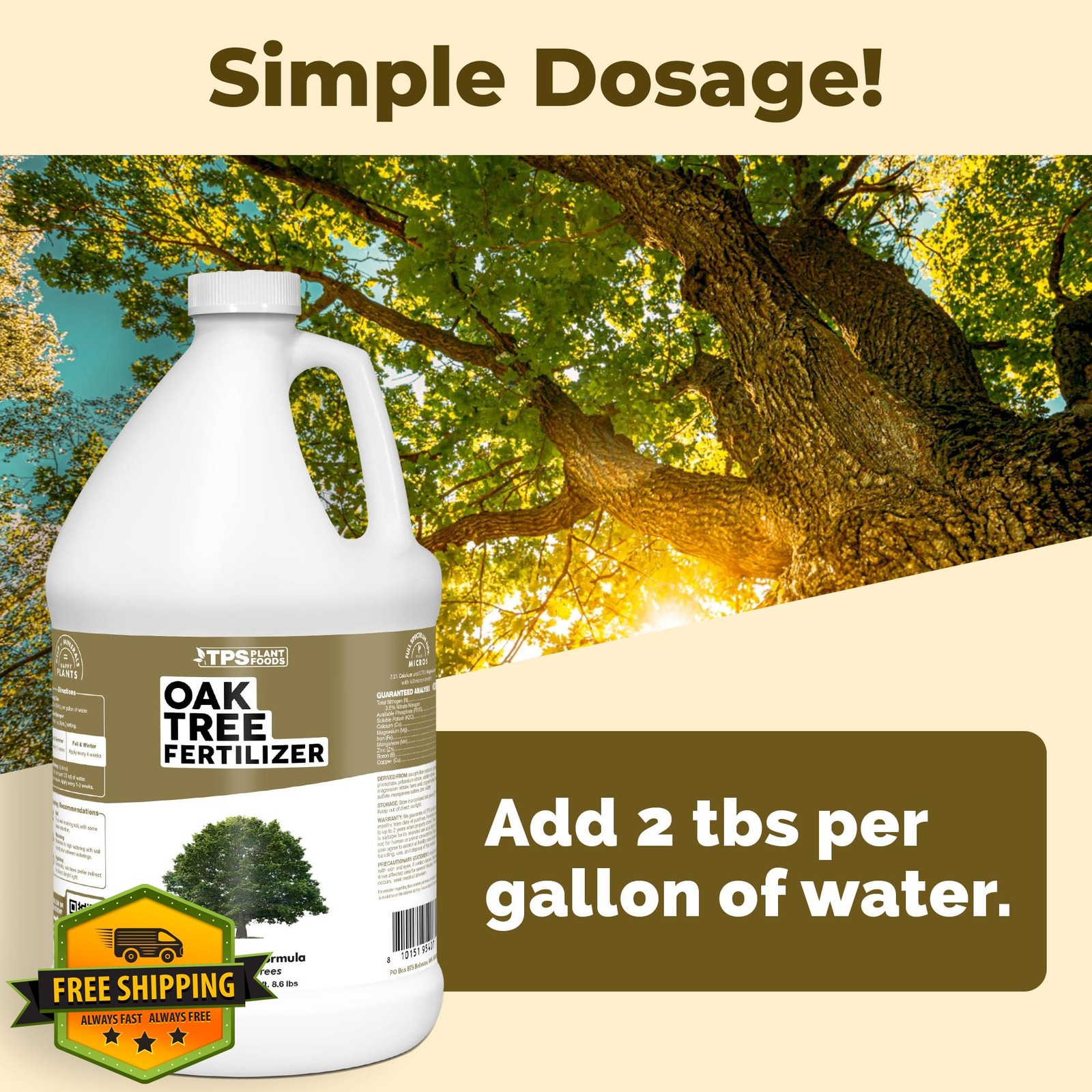 Oak Tree Fertilizer Liquid Plant Food 1 Gallon 128 oz Complete Nutrition
