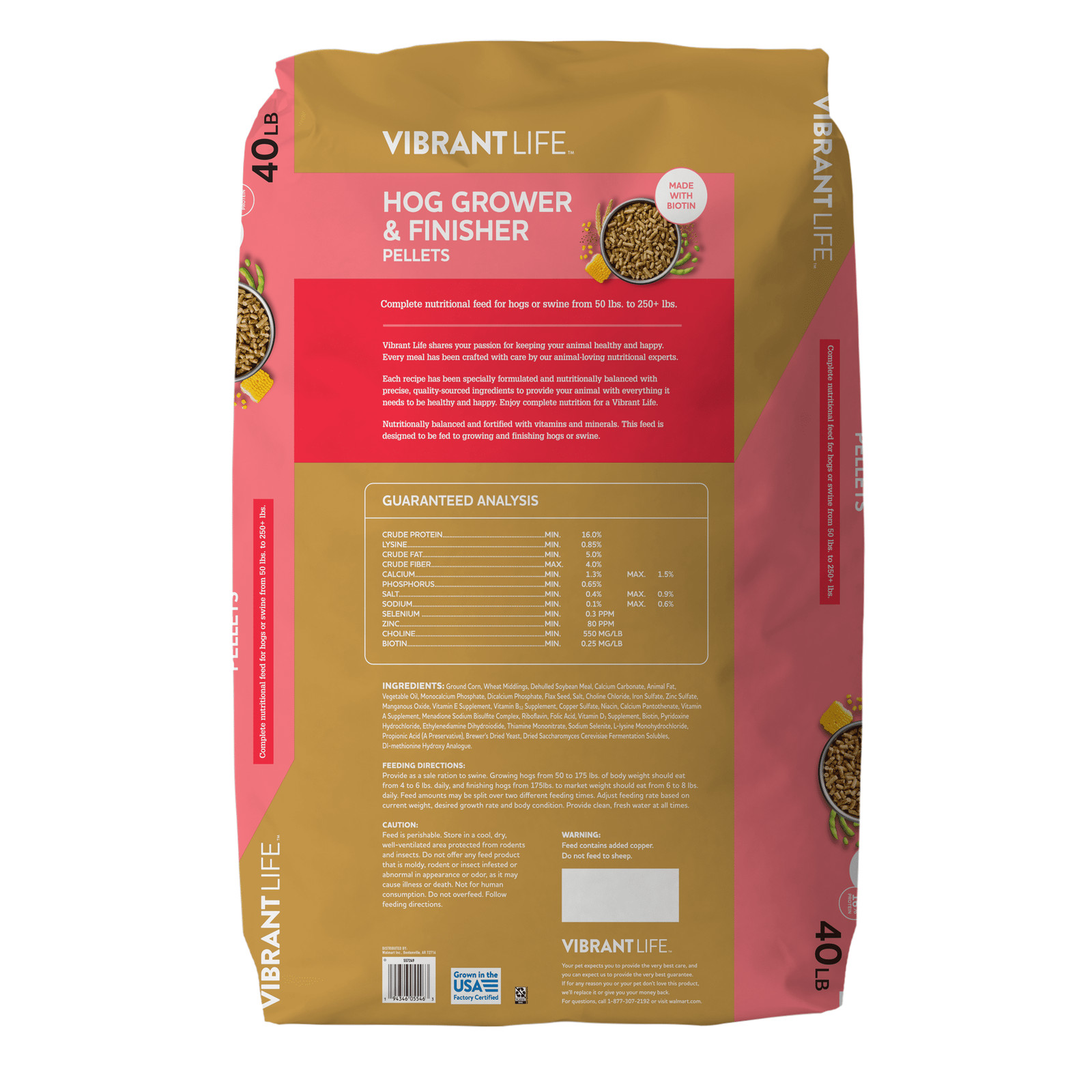 Hog Grower & Finisher Pellet Feed, 40 lbs