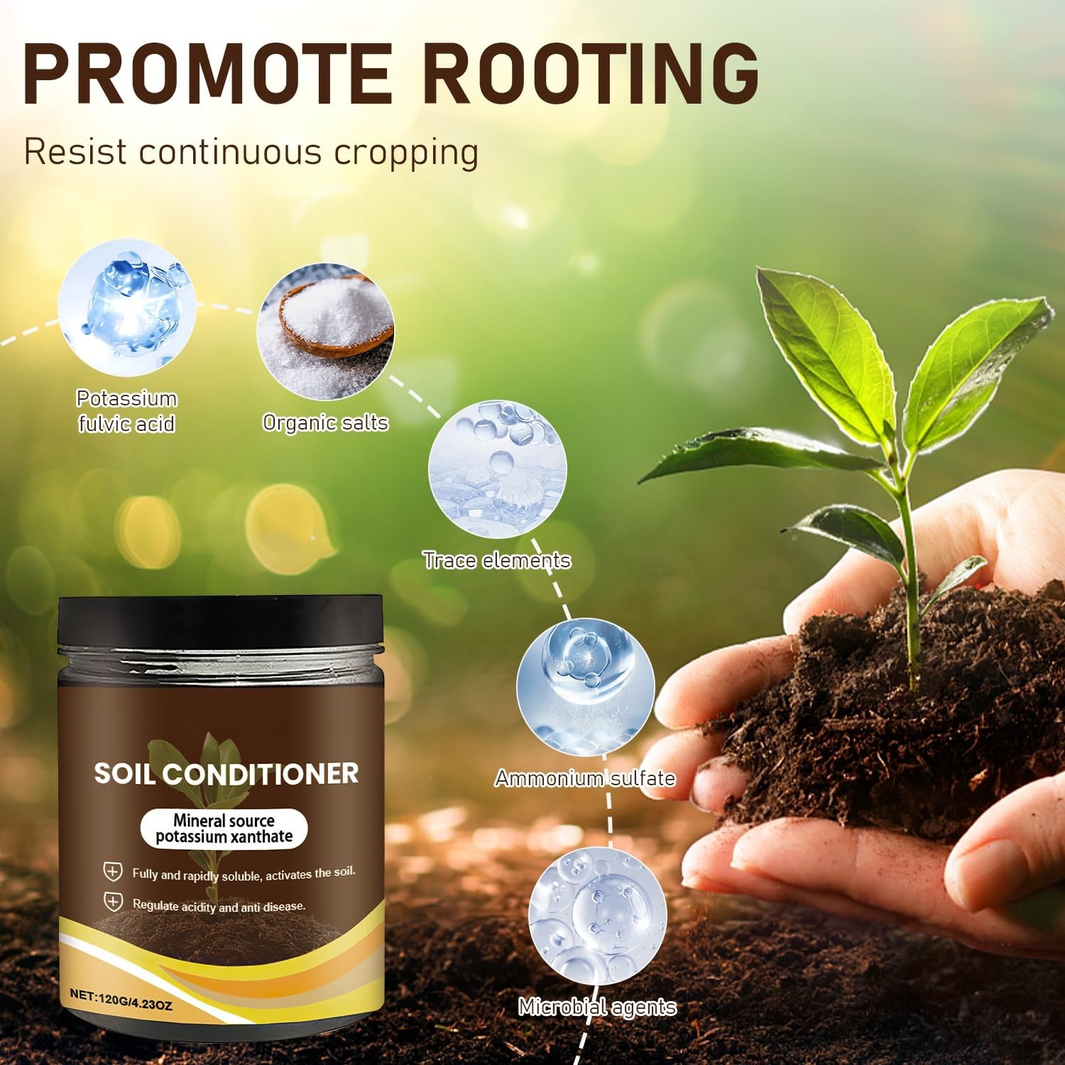 2 Pcs Soil Activator, Bone Meal Fertilizer for Potting Mix & Seedling Compost