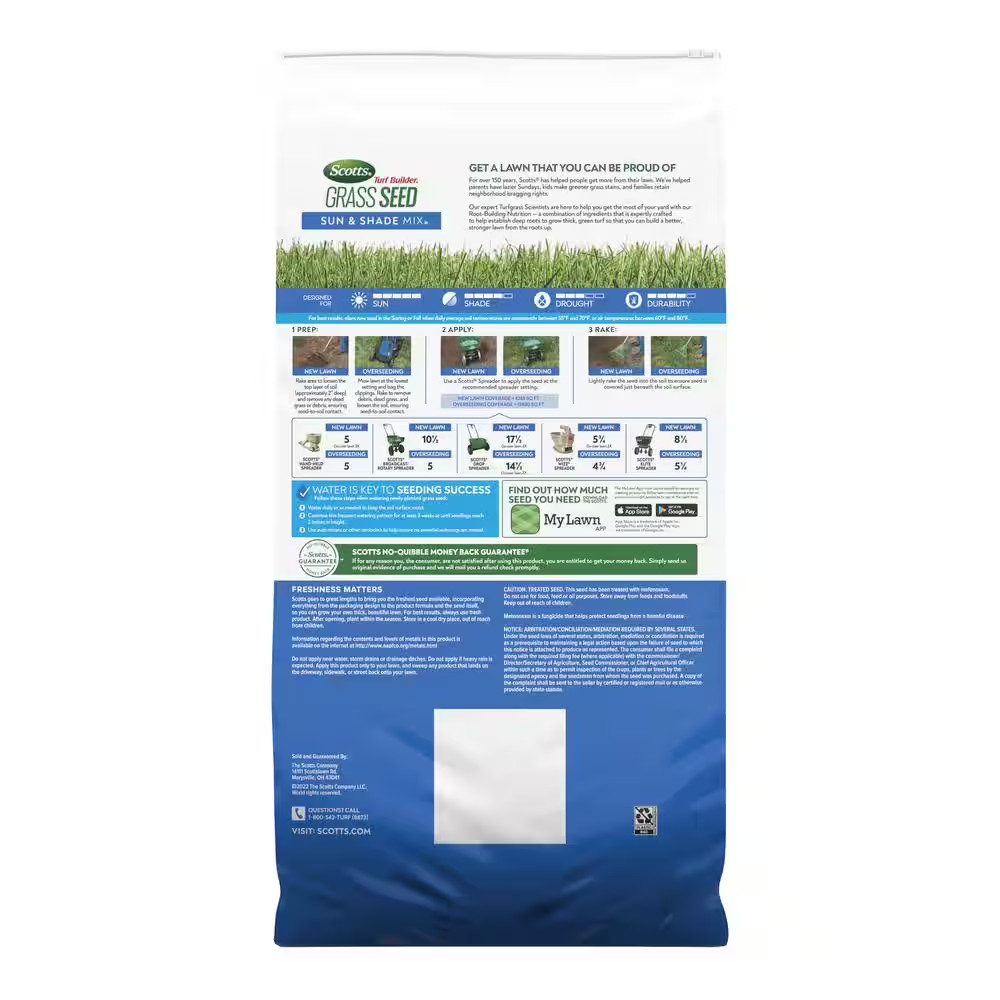 Turf Builder 32 Lbs. Grass Seed Sun & Shade Mix with Fertilizer and Soil Improve
