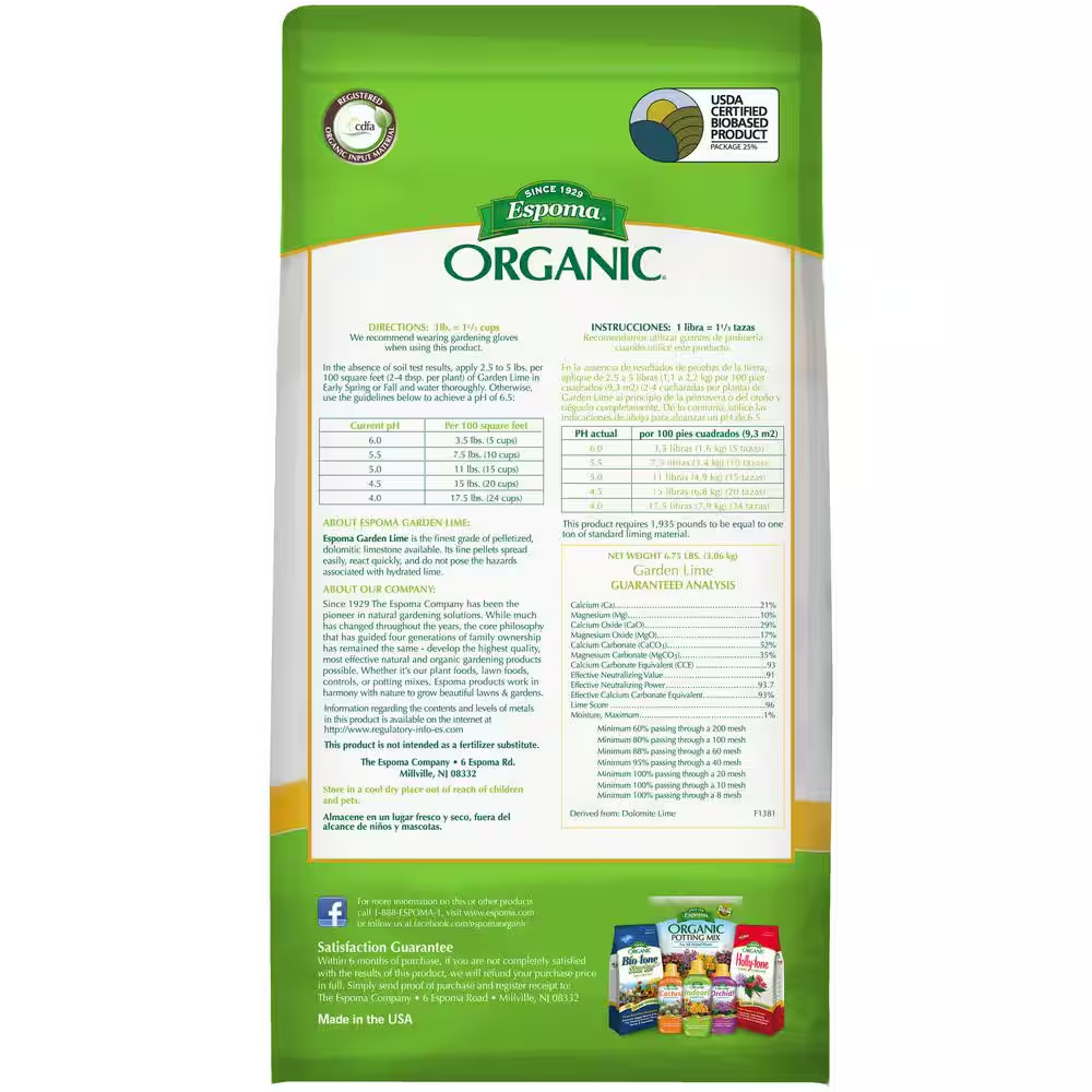Espoma Organic Garden Lime Soil Enhancer, 5 lb Bag Free Ship NEW