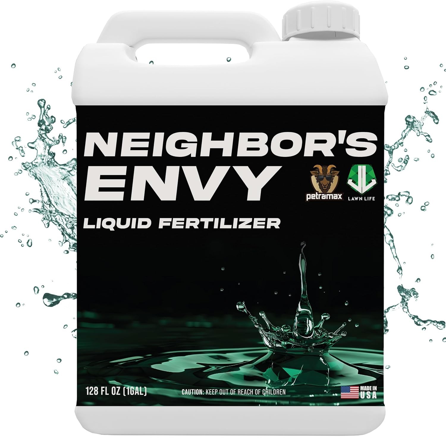Neighbor’s Envy 7-in-1 Liquid Fertilizer – Covers 16,000 sq.ft, Deep Green Turf