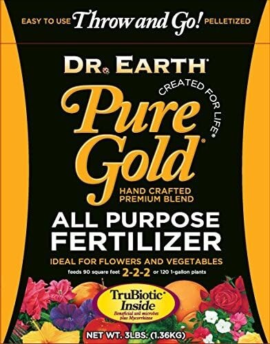 Dr. Earth 758P Pure Gold All Purpose 2-2-2 Pelletized Fertilizer 3 lb Bag