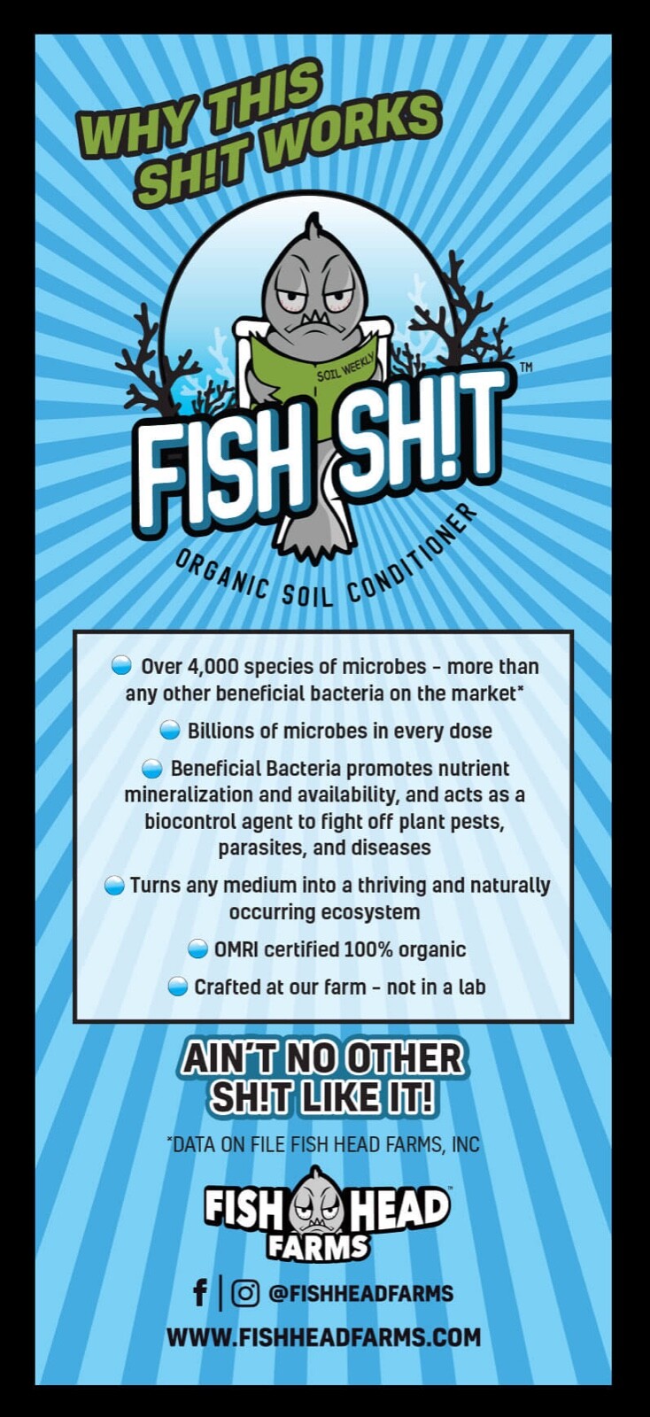 Fish Sh!t Organic Soil Conditioner Beneficial Bacteria- 20 liter