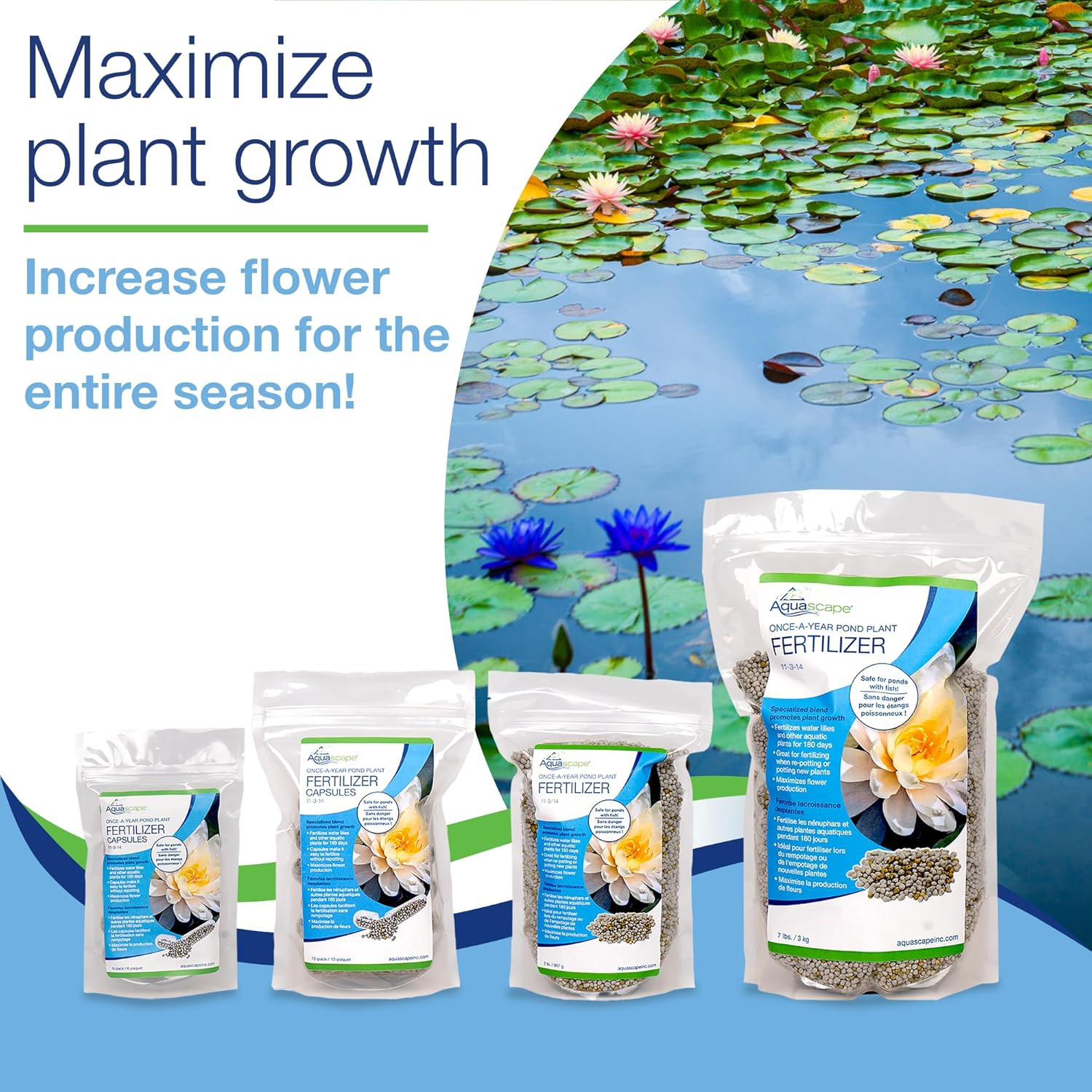 Once-A-Year Pond Plant Fertilizer Capsules, 6-Pack, Easy Annual Feeding for Aqua