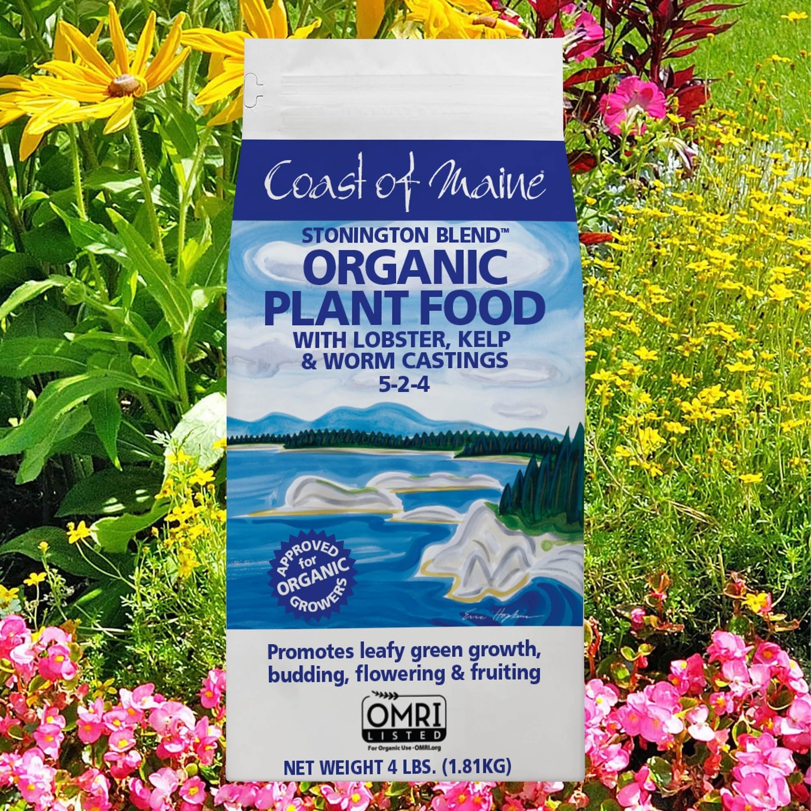 Coast of Maine, 4lb (Pack of 2) Stonington Blend Organic Plant Food with