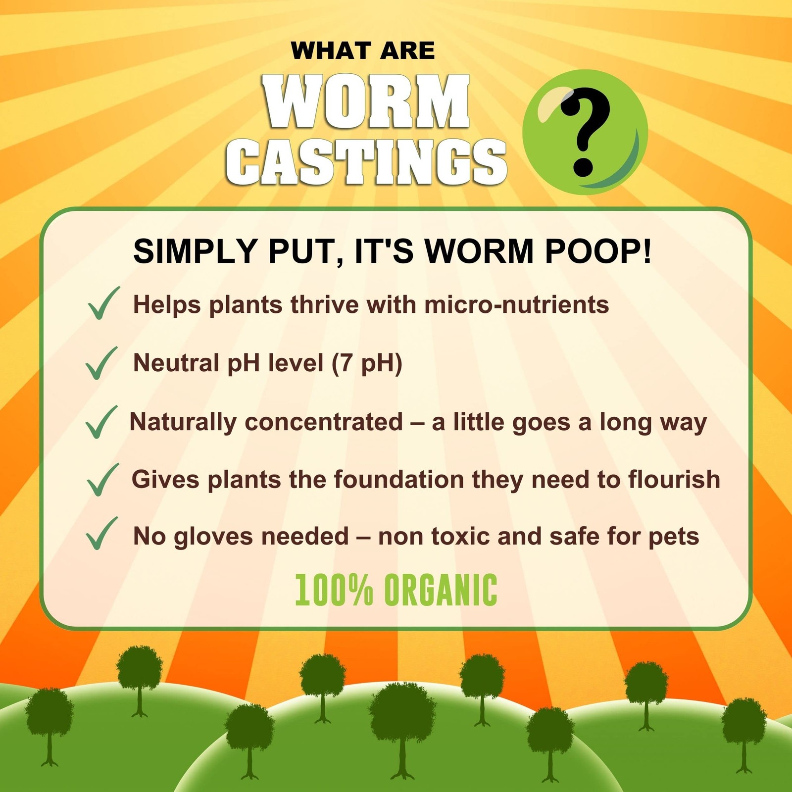 Organic Worm Castings 20 oz Natural Superfood for Healthy Plant Growth
