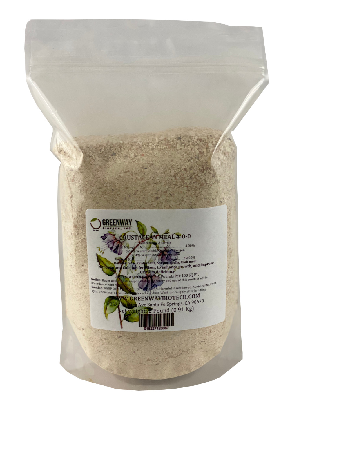 Crustacean Meal Fertilizer 4-0-0 Contains Nitrogen and Calcium – 2 Pounds