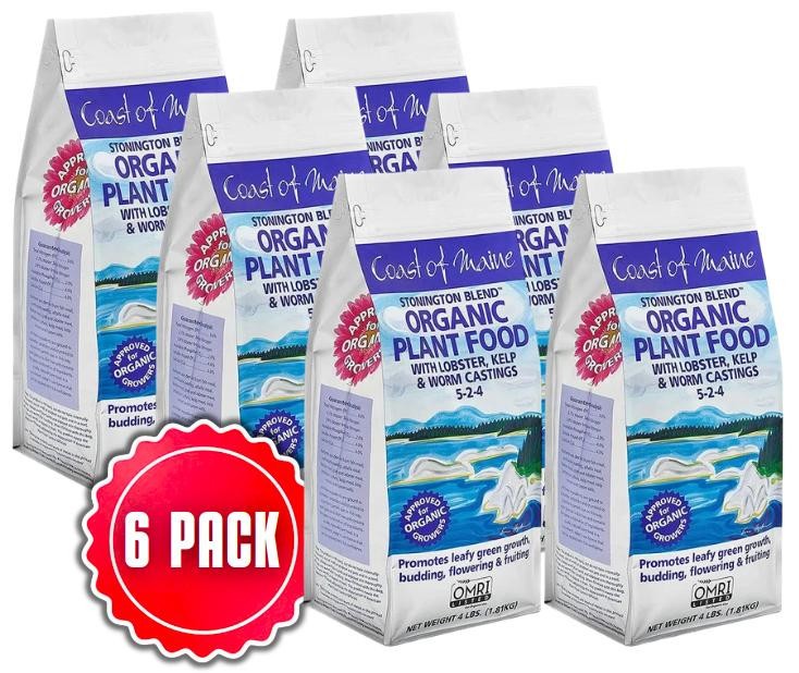 Coast of Maine Stonington Lobster & Kelp Plant Food Fertilizer 5-2-4 4lb -6 PACK