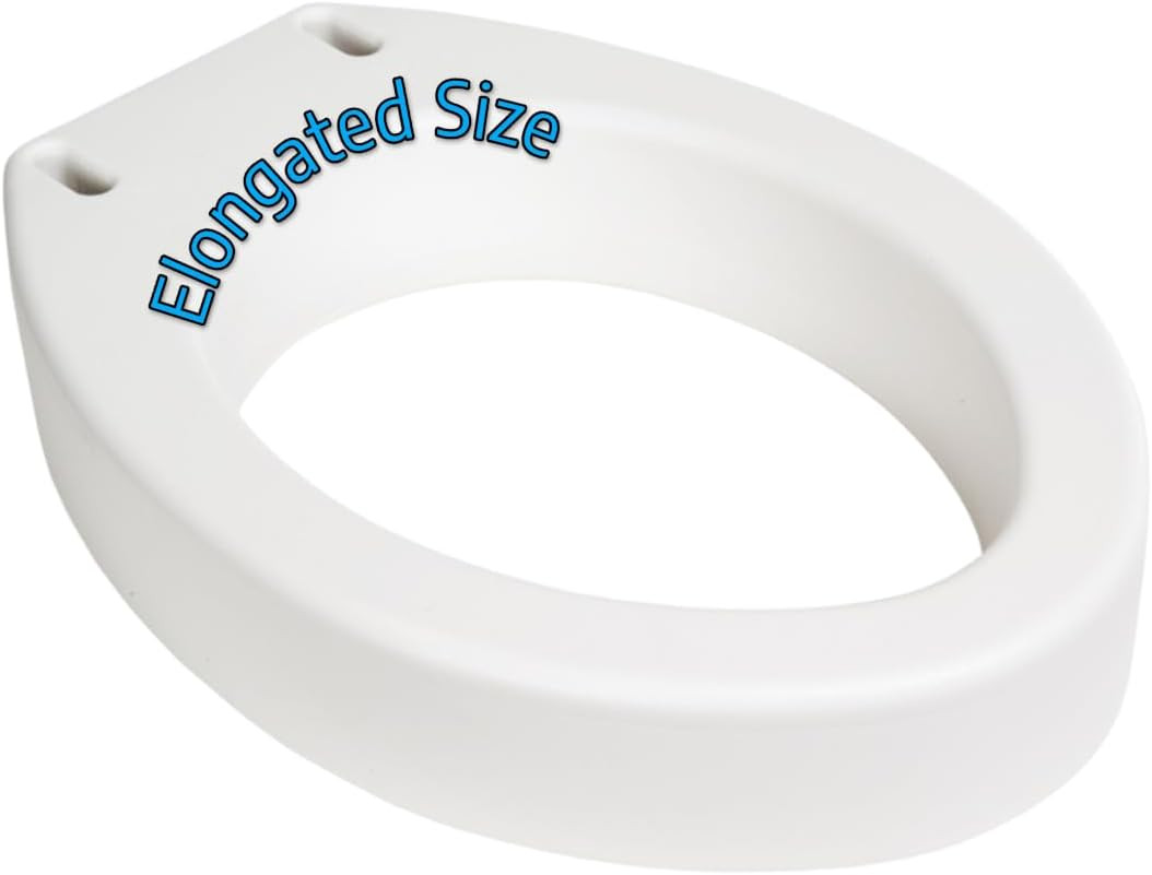 Essential Medical Supply Toilet Seat Riser for Elongated Bowl with 3.5″ Rise – 1