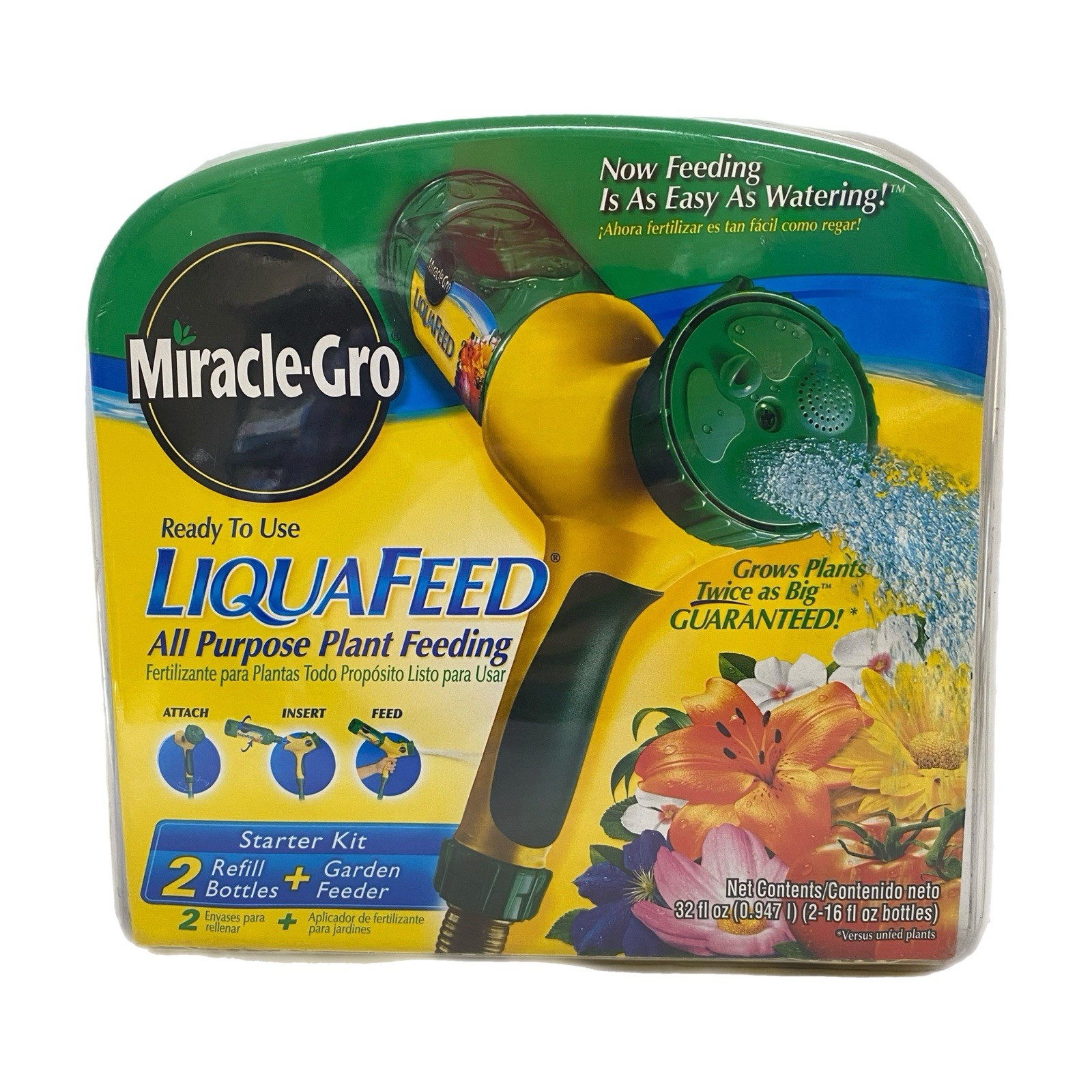 Miracle-Gro LiquaFeed Starter Kit W/ Garden Feeder & (2) 16 oz. Refill Bottles