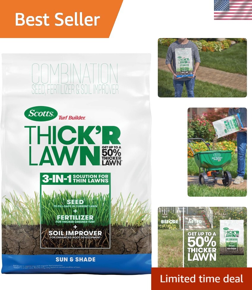 Transform Your Lawn: Turf Builder THICK’R LAWN – 3-in-1 Solution, 1,200 sq. ft.