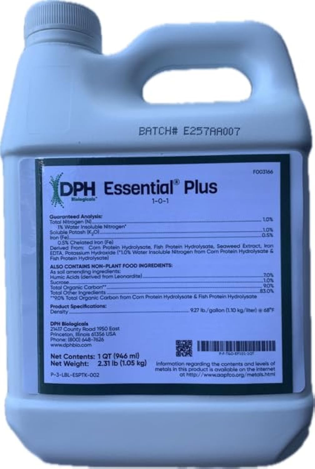 Essential Plus Liquid Fertilizer 1-0-1 – 32 oz Plant Nutrients for Healthy Growt