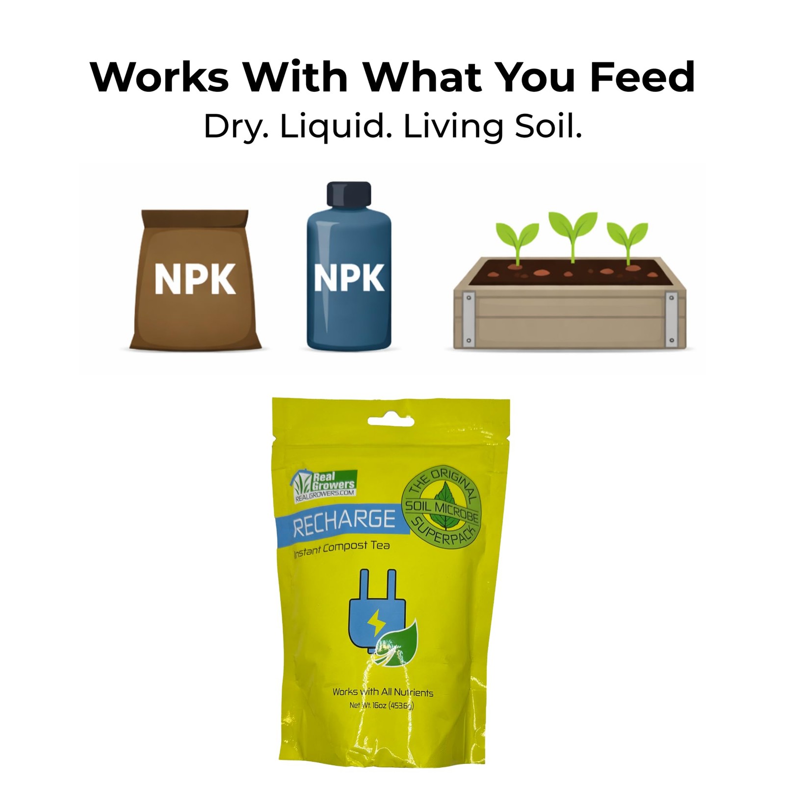 Real Growers Recharge 2 oz – Explosive Root Growth with Mycorrhizae for Living S