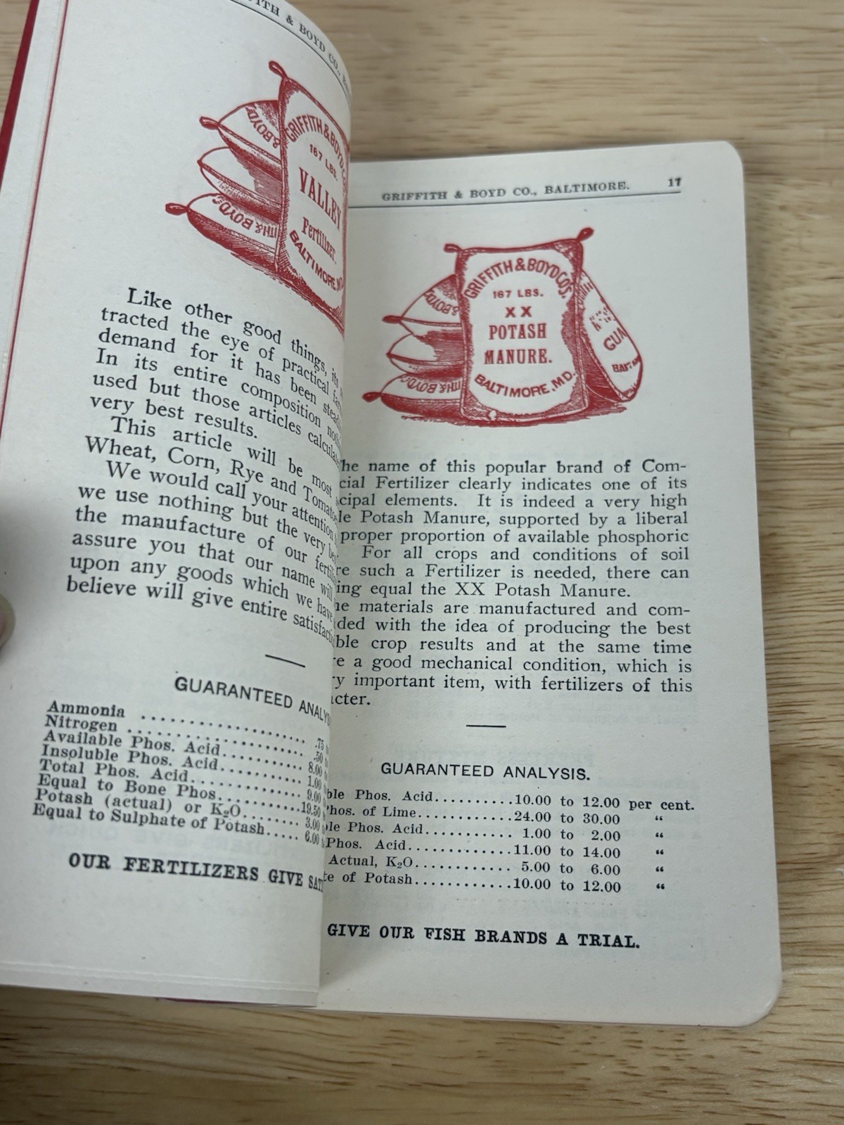 Griffith & Boyd Co Bone Fertilizers 1920 1921 Catalogs Baltimore MD Lot of 2