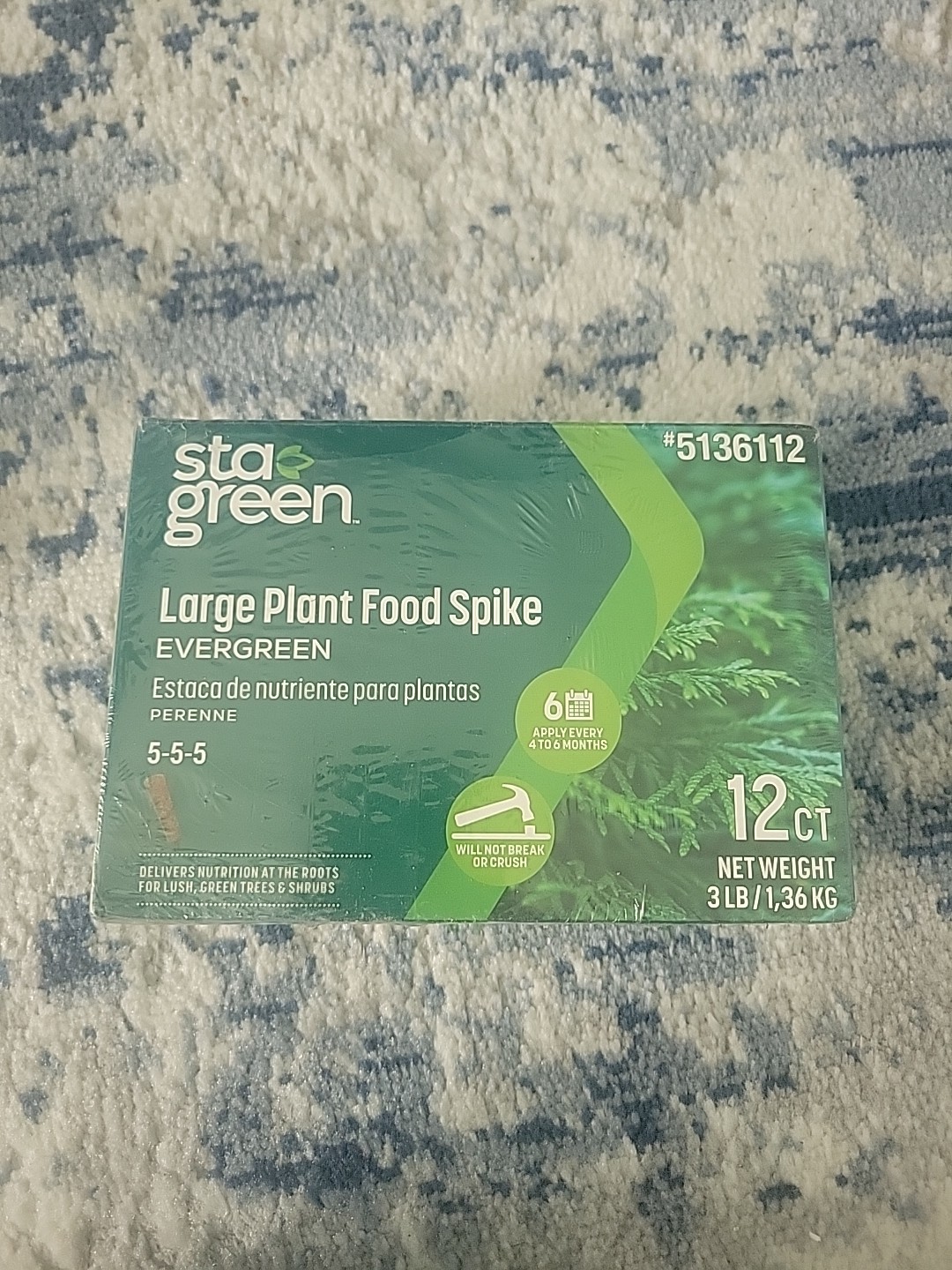 Sta-Green Large Plant Food Spike Trees & Shrubs Nutrition 12 Spikes 5-5-5 NKP