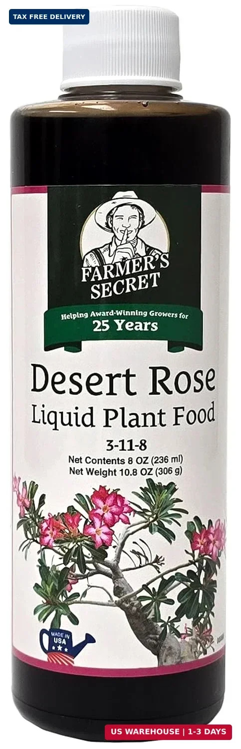 Farmer’s Secret Desert Rose Liquid Plant Food Fertilizer (8oz) – Super Concentra