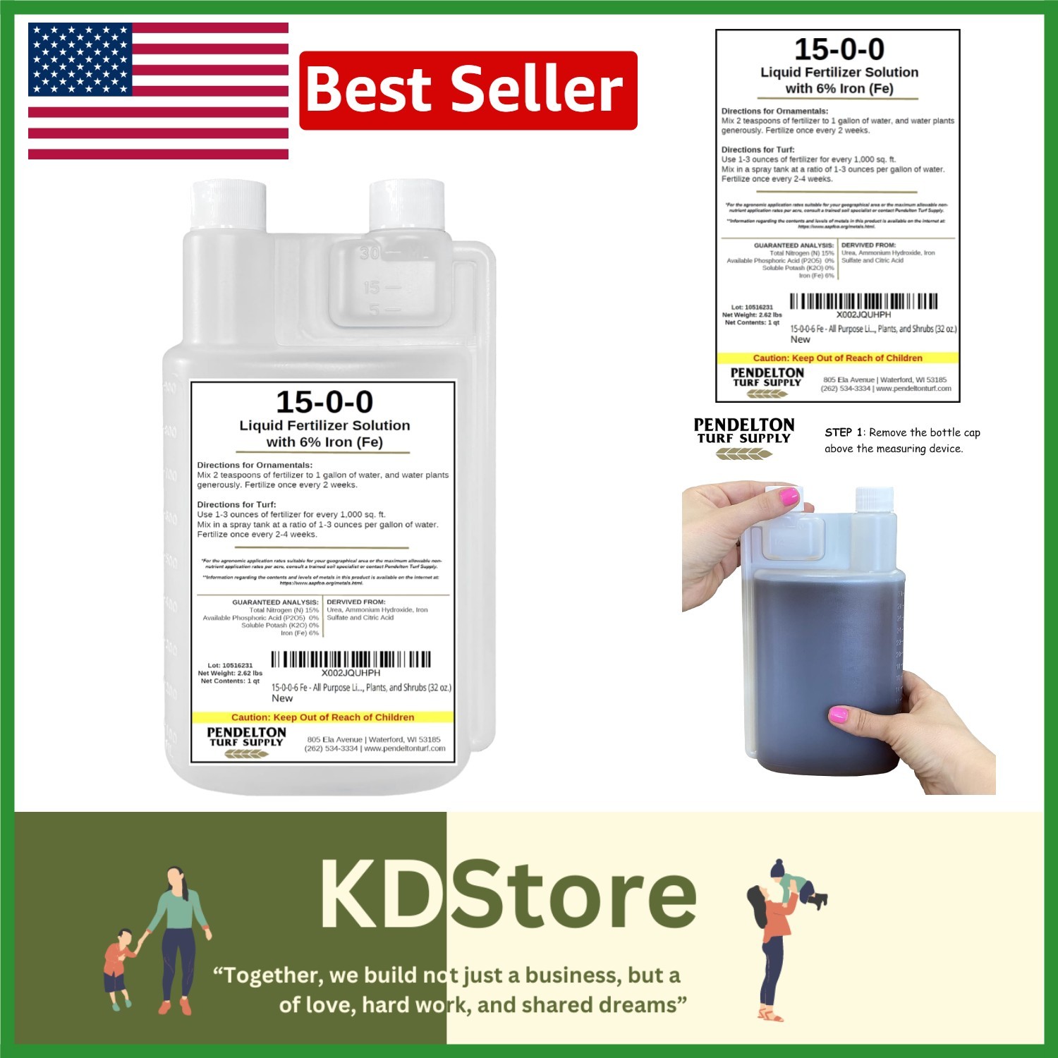 Pendelton Turf Supply 15-0-0-6 Fe Fertilizer – Liquid Solution for Dark Greens