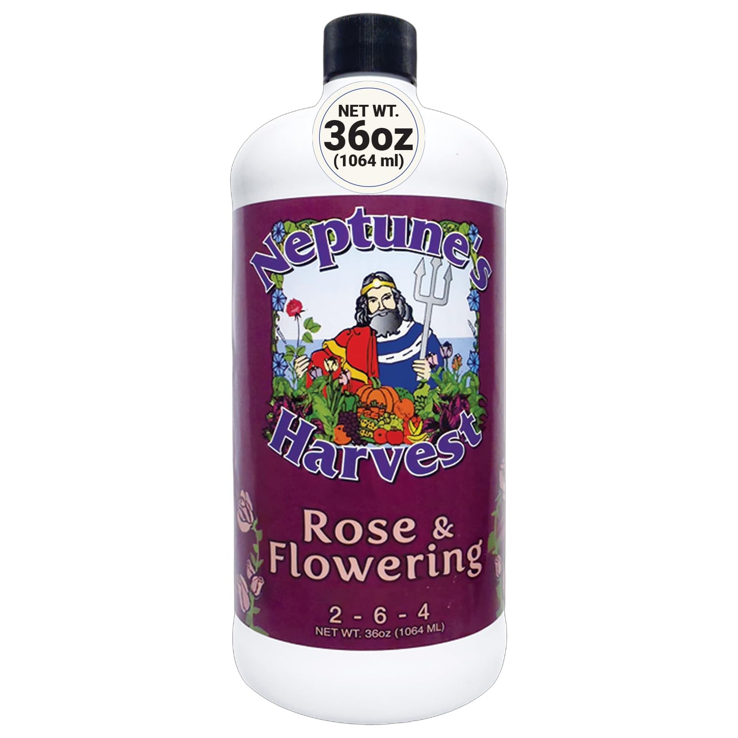 Rose & Flowering Fertilizer (2-6-4) – 36oz Bottle – Organic Liquid Food for V…