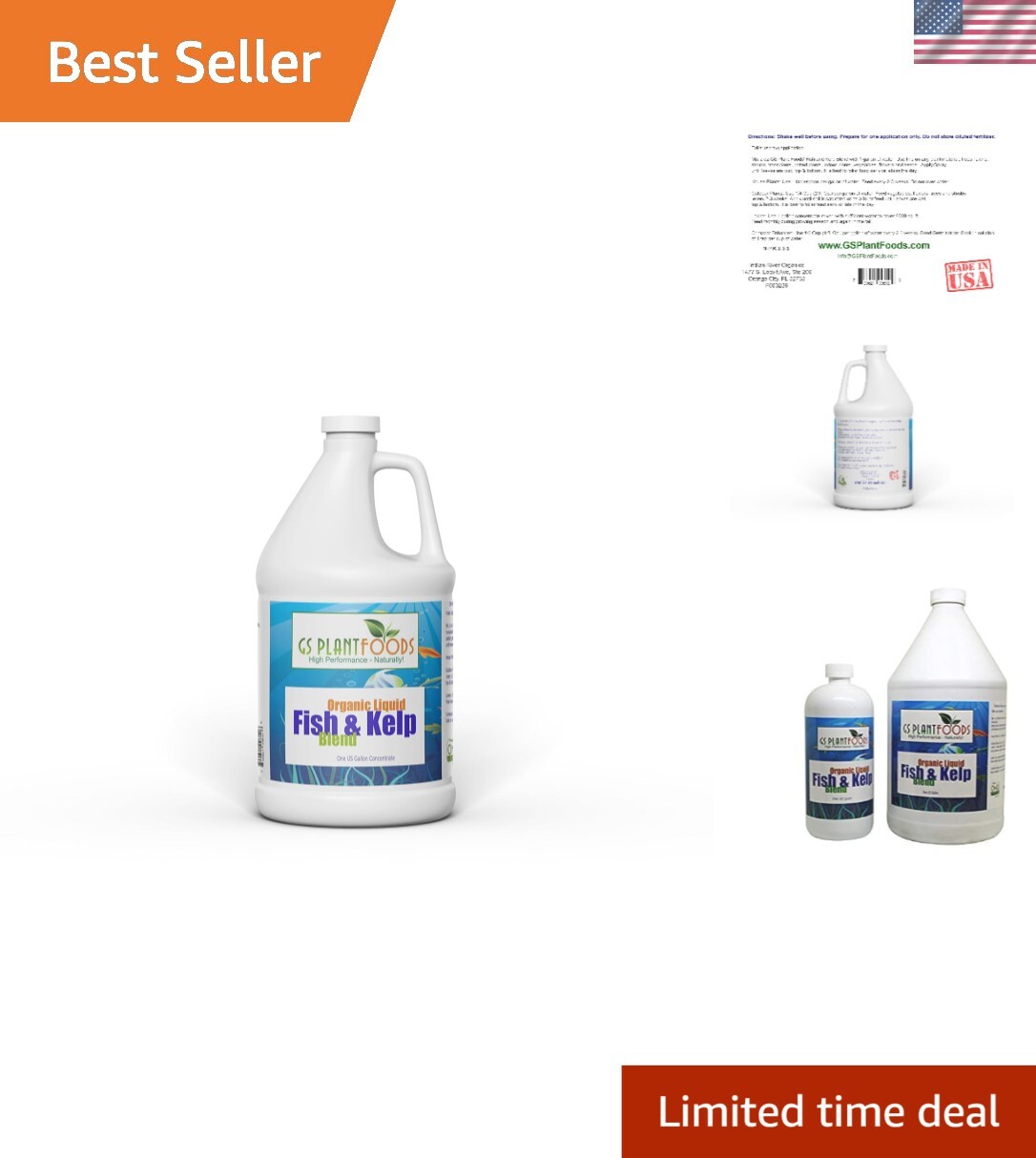 1 Gallon Hydrolyzed Fish & Kelp Fertilizer – Boost Growth for Vegetables & Lawns