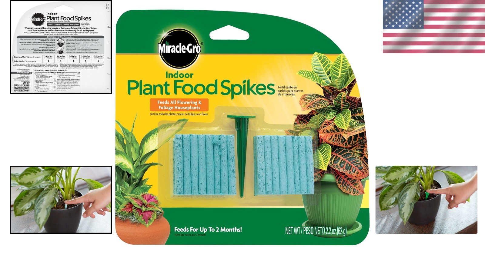 48 Indoor Plant Food Spikes – NPK 6-12-6, Continuous Nourishment for Houseplants