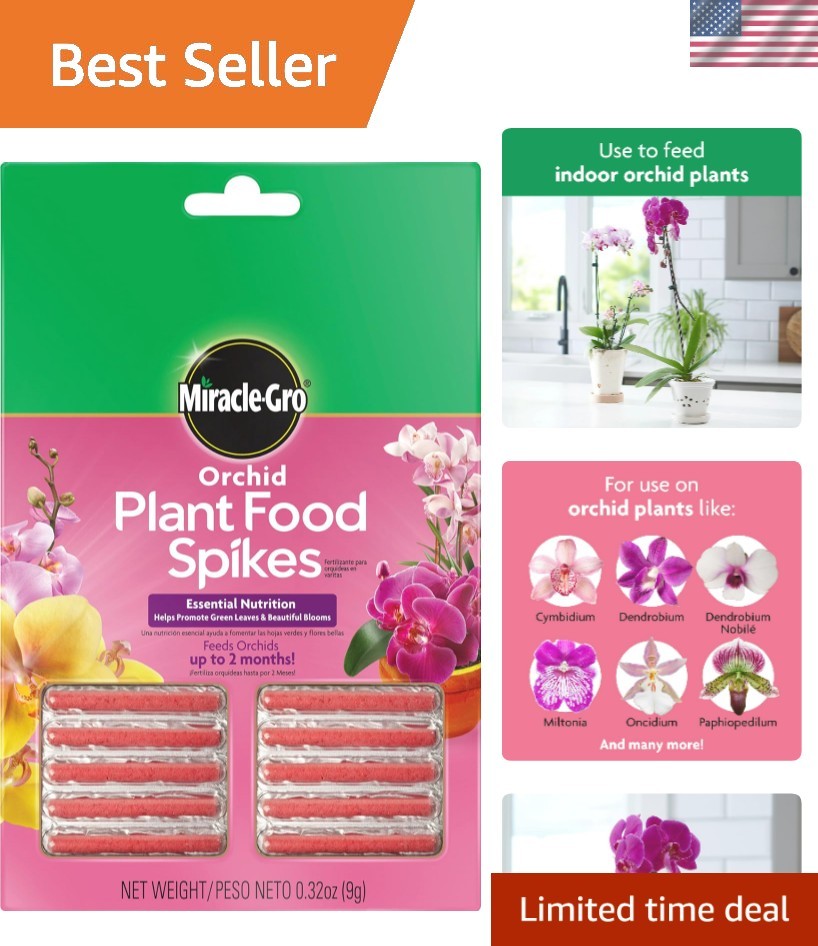 Orchid Plant Food Spikes – Indoor Plant Fertilizer Sticks for Potted Orchids,…
