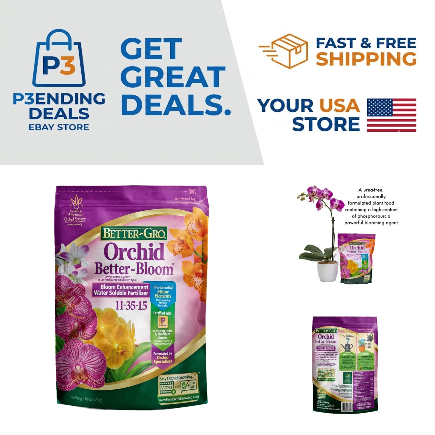 16 oz Better Bloom Orchid Fertilizer – High Phosphorus for Maximum Color & Size