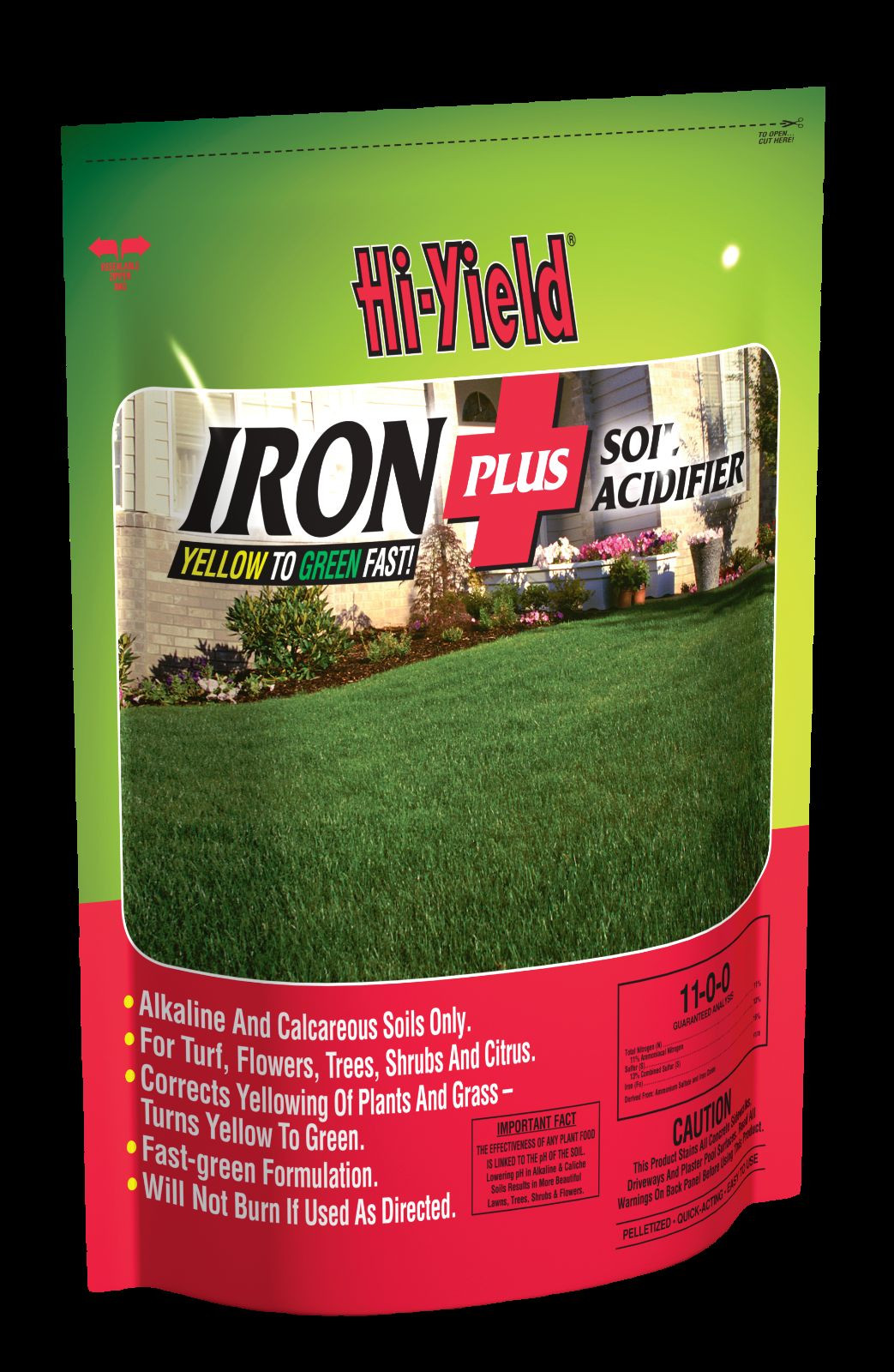 Hi-Yield Iron Plus Soil Acidifier 4 lb nitrogen sulfur iron chlorosis pin oak