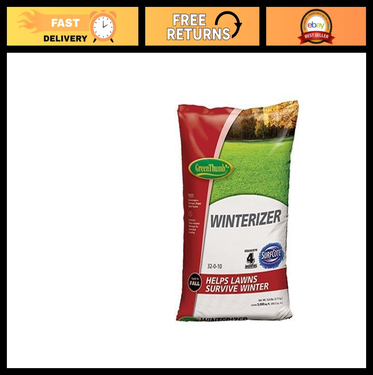 Winterizer Lawn Fertilizer 32-0-10 Formula for 5,000 Sq Ft – Boost Grass Growth