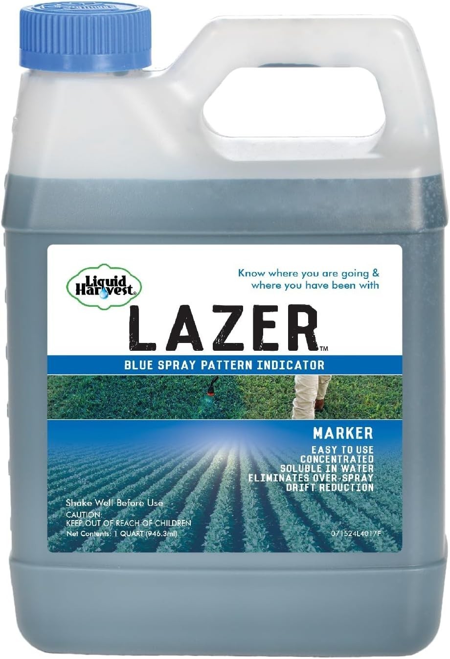 Lazer Blue 32 Ounces Concentrated Spray Pattern Indicator Perfect Weed/