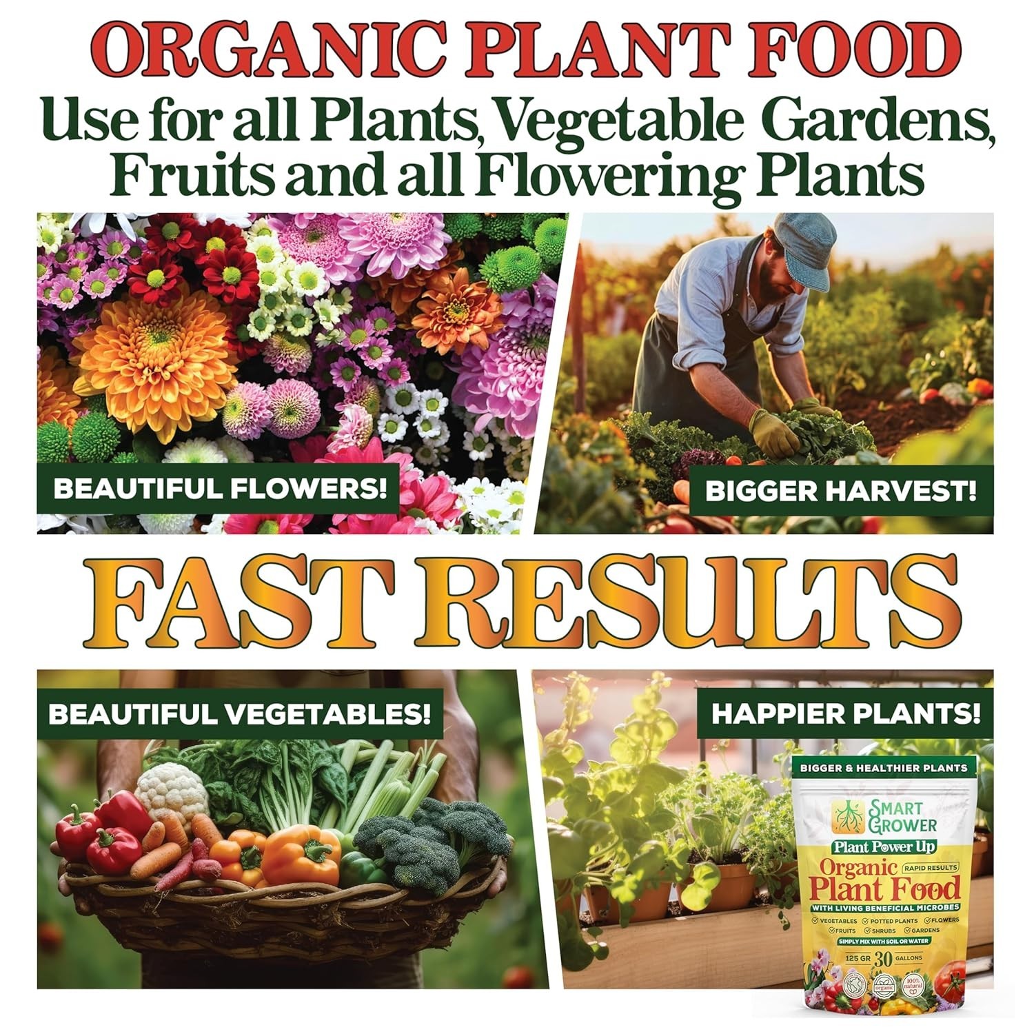 Organic Plant Food with Beneficial Microbes – Fast-Acting Fertilizer 125g