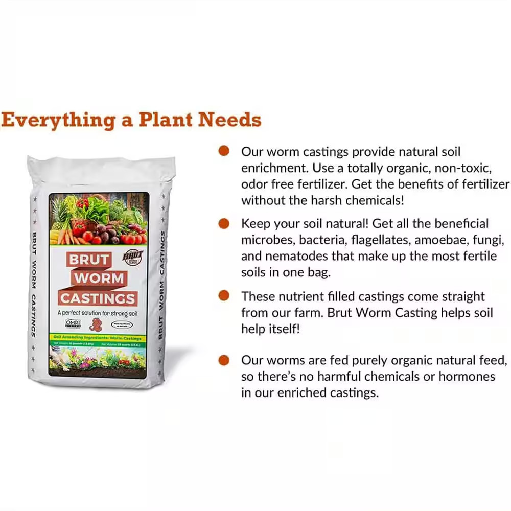 Organic Worm Castings Soil Builder, 30 Pound Bag (10-Pack)