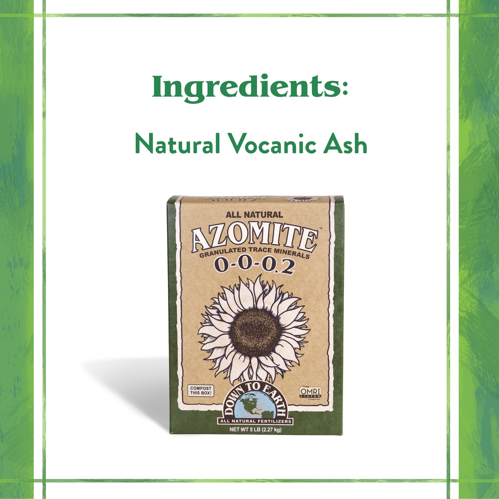 Down to Earth (#DTE07860) Organic Azomite Granulated Trace Minerals 0-0-0.2, 5#