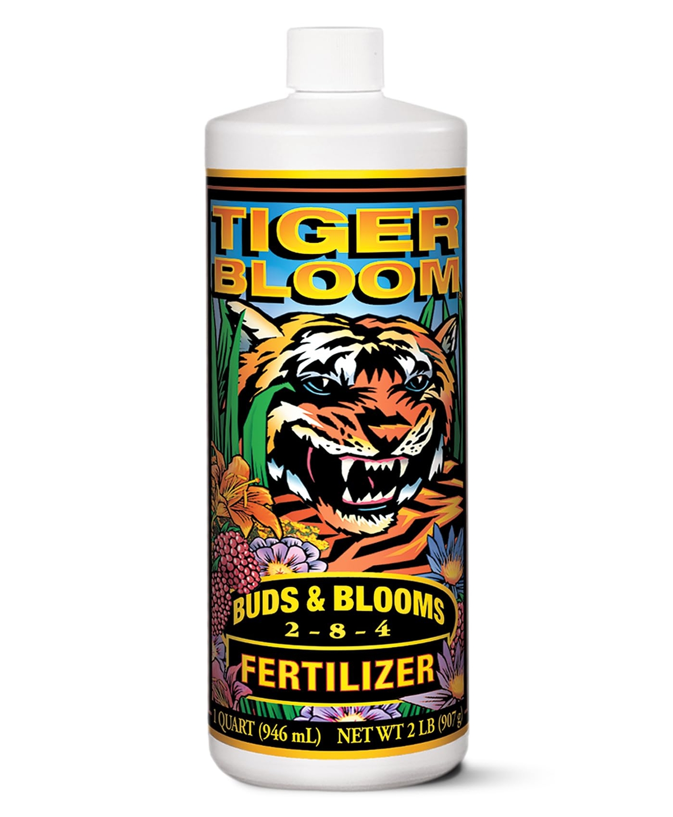 FoxFarm Tiger Bloom Liquid Fertilizer Concentrate, NPK 2-8-4 (Quart)