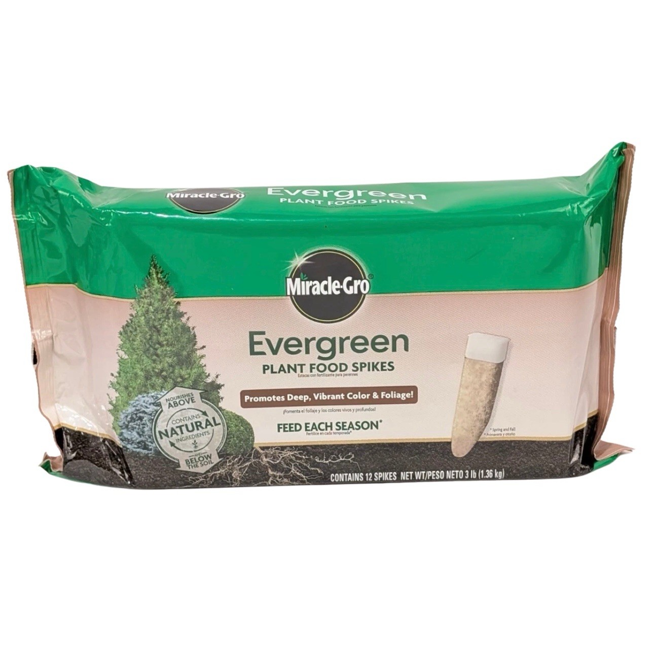 Miracle-Gro Evergreen Plant Food Spikes – Pack of 12 Spikes, Evergreen Tree Food