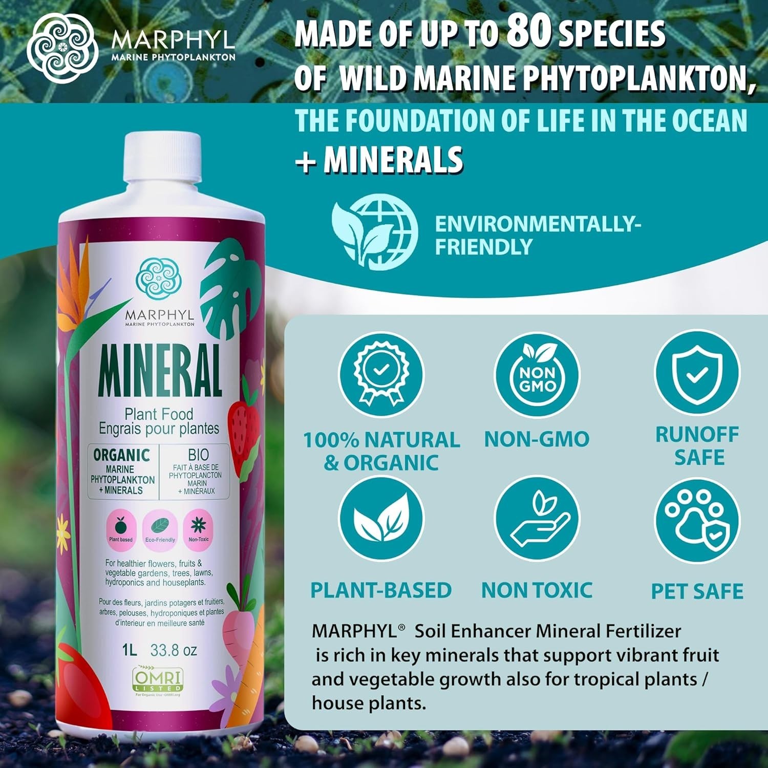 Organic Minerals Liquid Fertilizer for Plant Growth