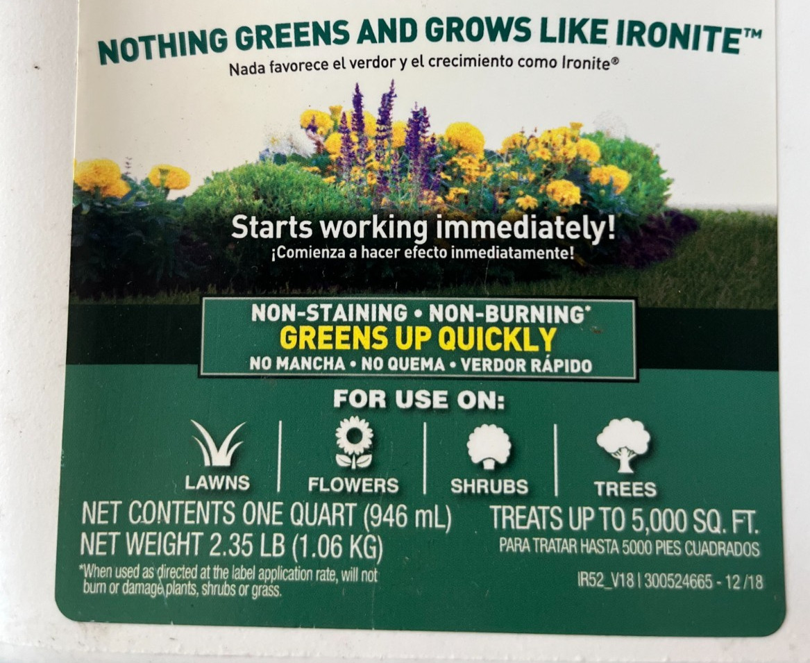 Pennington Ironite 7-0-1 Liquid Lawn & Garden Spray Bottle – 1 Quart
