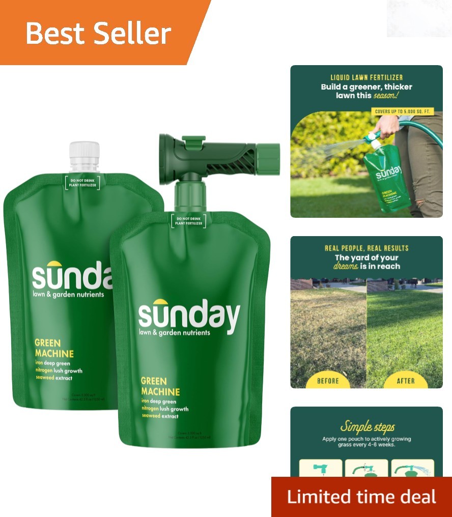 Green Machine Liquid Lawn Fertilizer 42.3oz Pack of 2 for Healthy Grass Coverage