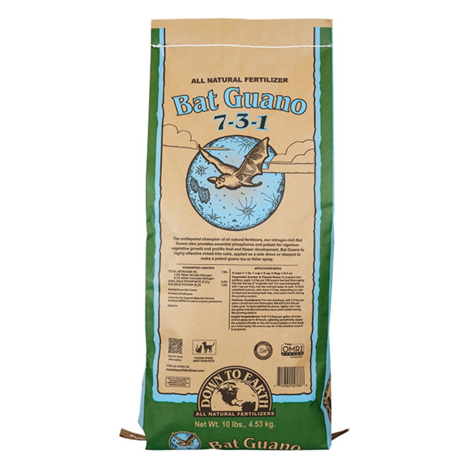 Down to Earth Bat Guano 7-3-1, 10 lbs.