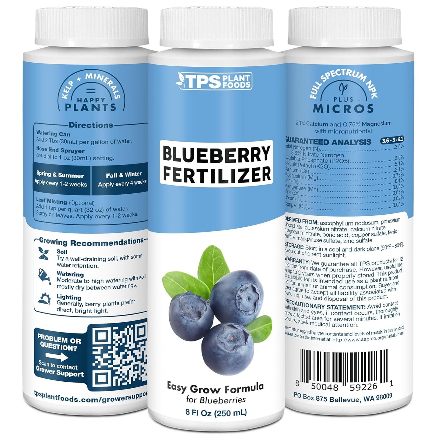 Blueberry Fertilizer – Liquid Plant Food for Bigger Berries, Better Fruit Pro…