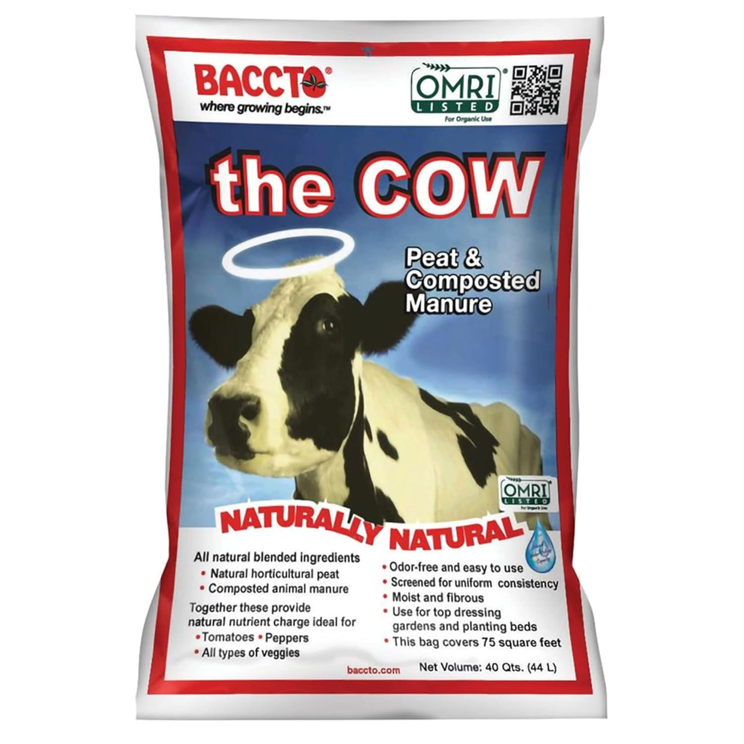 Michigan Peat Baccto Wholly Cow Horticultural Compost and Manure for Soil Amendm