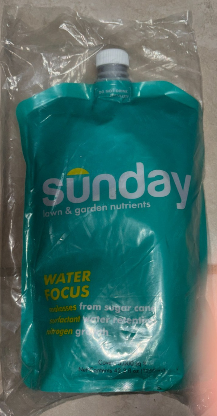 Genuine OEM Sunday Water Focus Lawn Fertilizer 42.3 oz Bag Natural Liquid