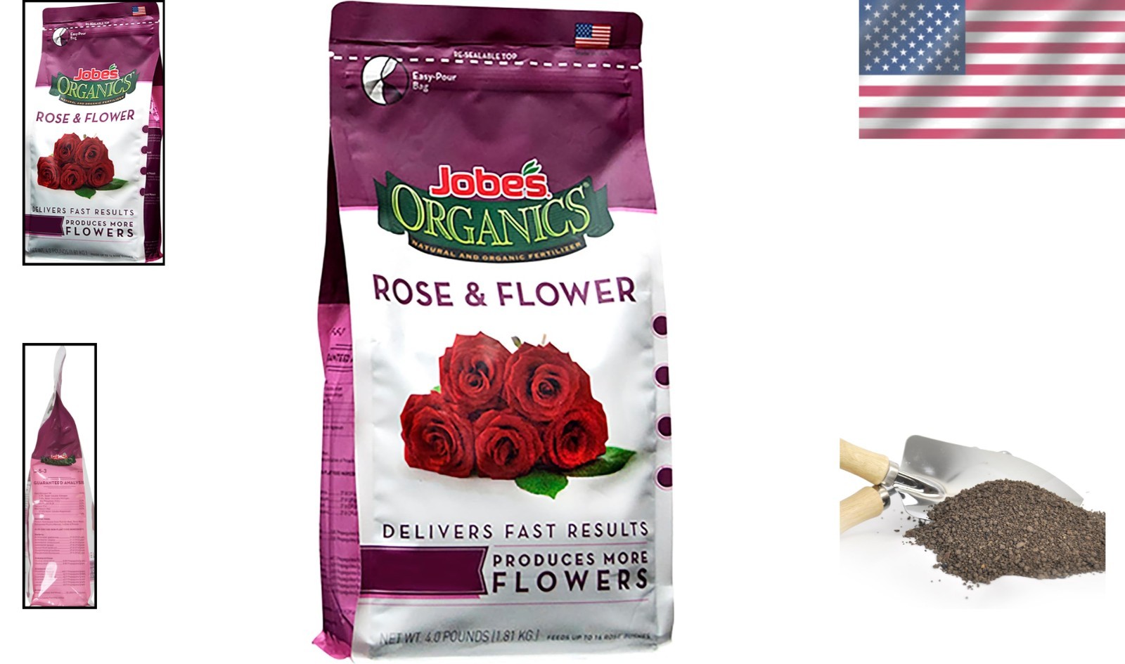 Granular Rose Fertilizer 4 Pounds Organic Plant Food for Flowering Shrubs
