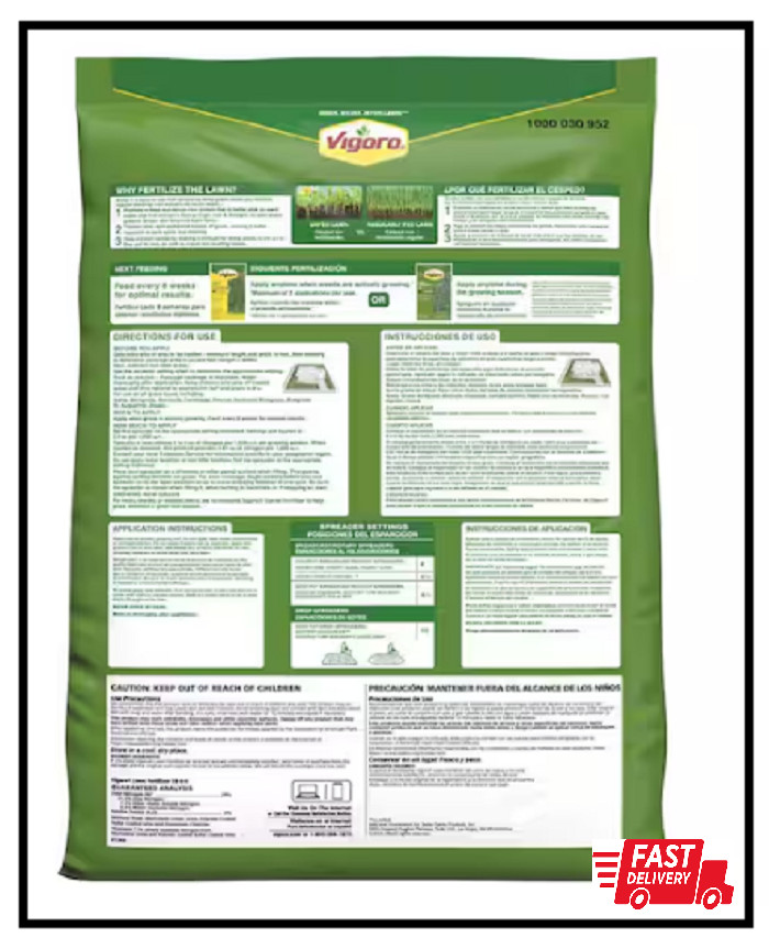 Vigoro Lawn Fertilizer 29-0-4, 15,000 sq. ft., 42 lbs. Garden Lawn Food Feeds