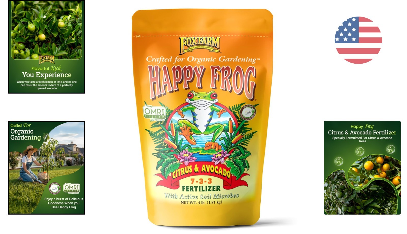 Happy Frog Organic Citrus & Avocado Fertilizer 4 lb – OMRI Listed Granules