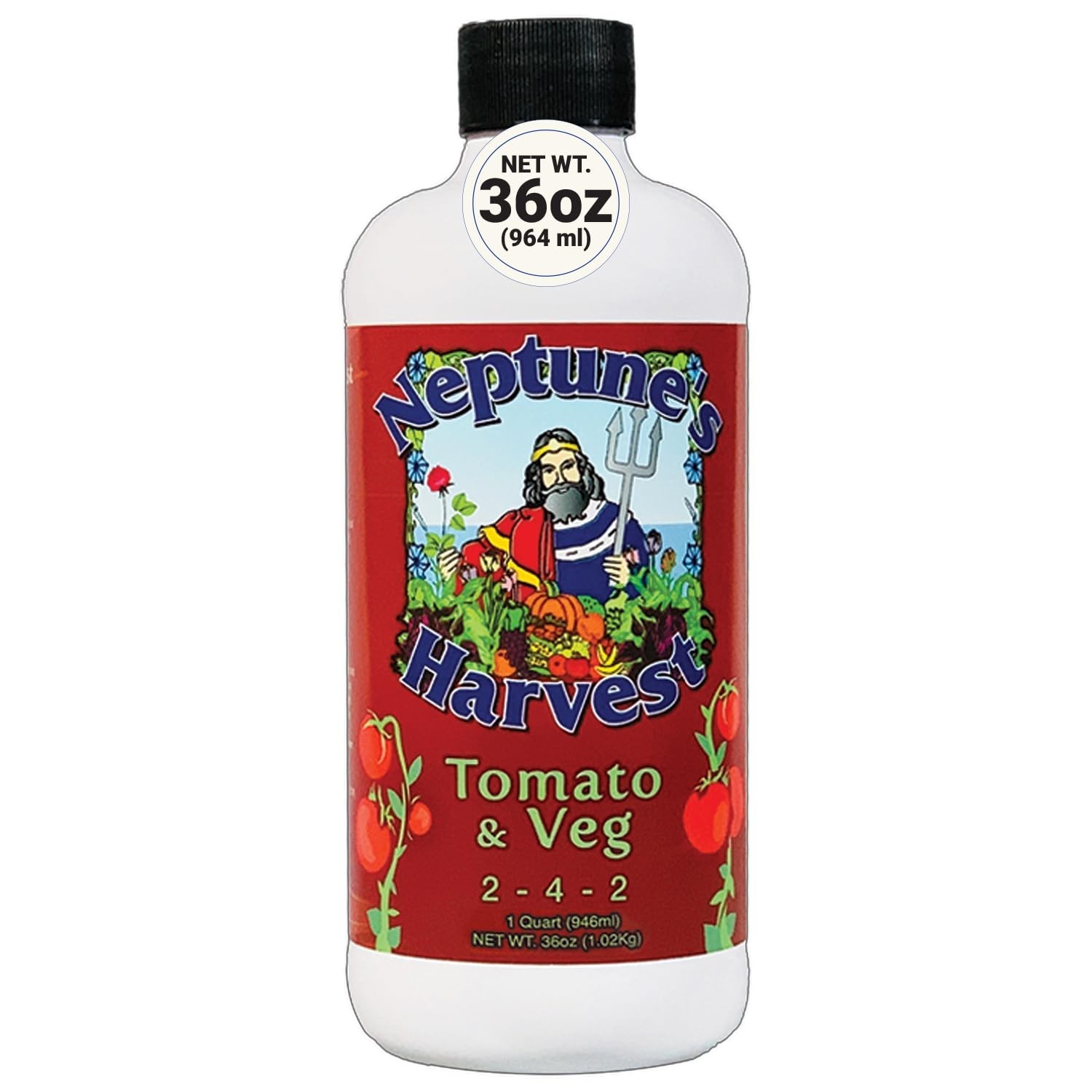 Organic Tomato & Vegetable Fertilizer 2-4-2 Liquid Plant Food – Fish, Seaweed, M